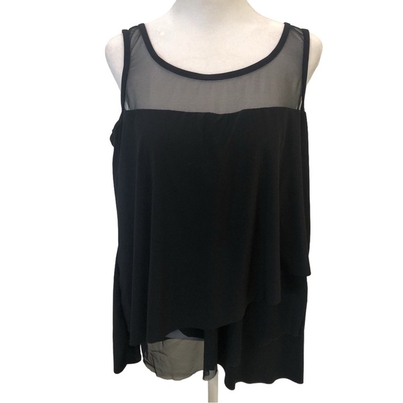 Miraclesuit Illusionist Ursula black tankini top. Slimming  bust 18” flat lay - Picture 1 of 9